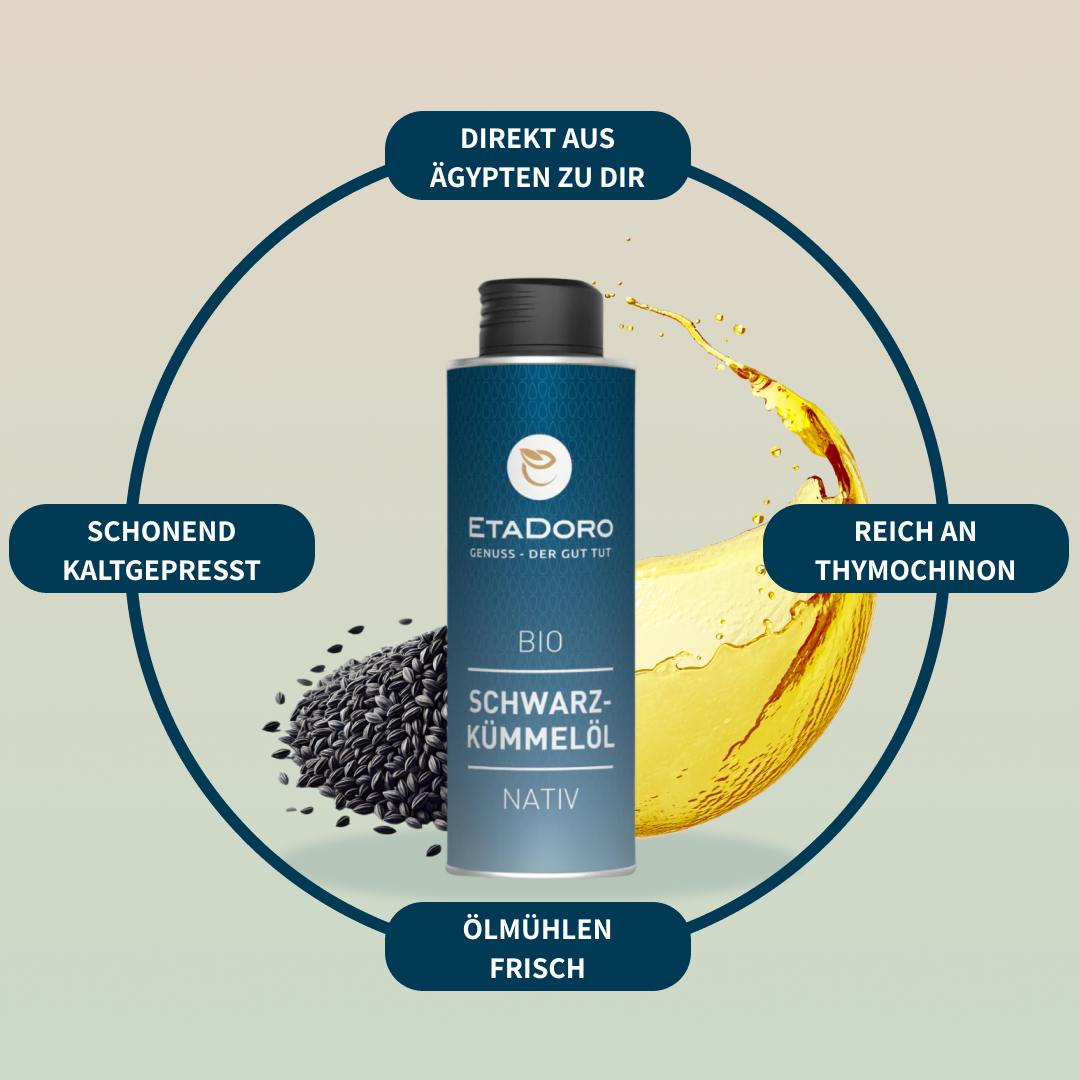 Bio Schwarzkümmelöl – kaltgepresst & ungefiltert 500ml