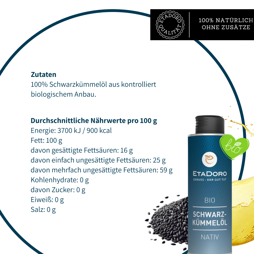 Bio Schwarzkümmelöl – kaltgepresst & ungefiltert 500ml