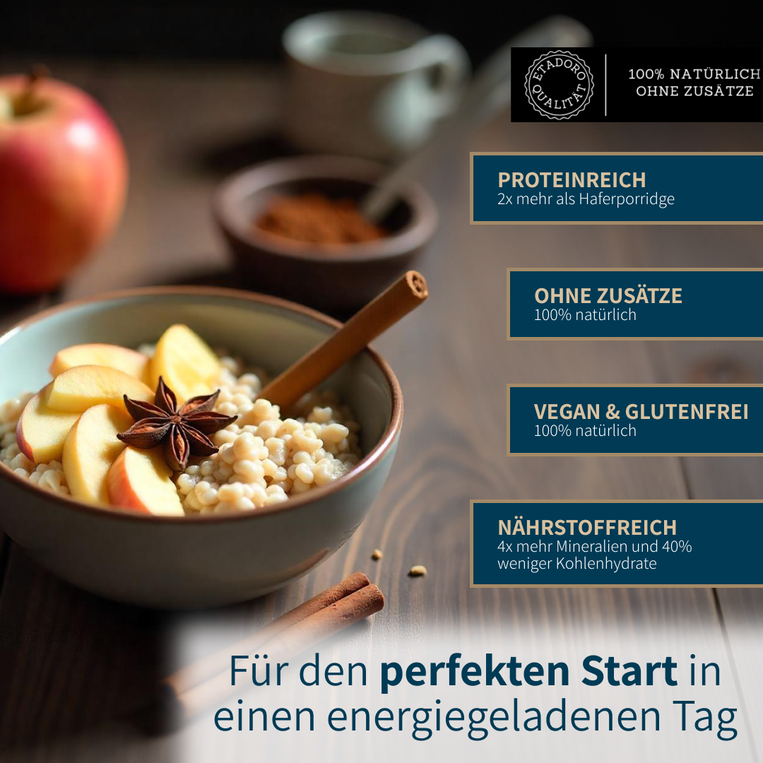 Mandelprotein Porridge - Apfel Zimt