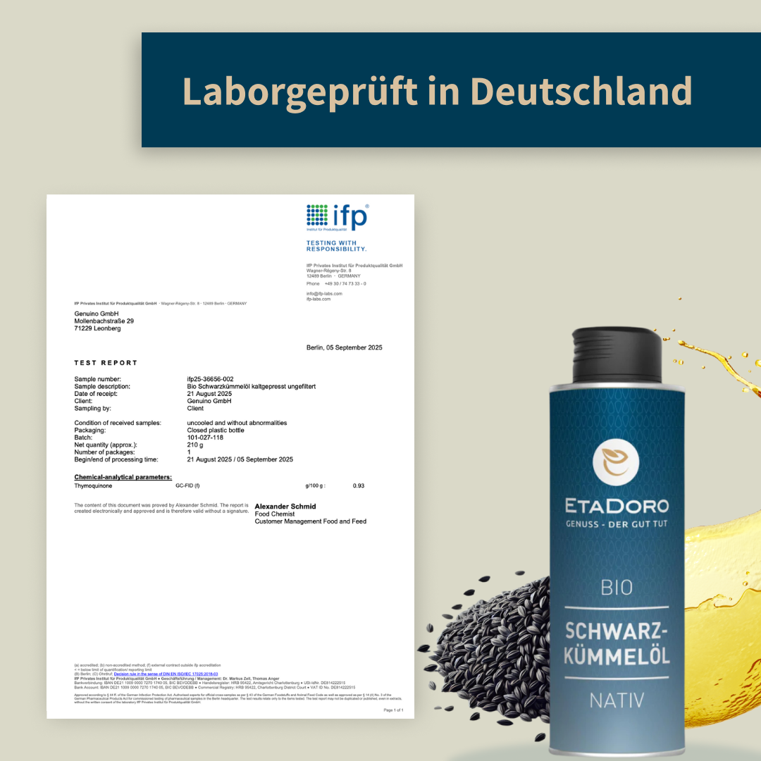 Bio Schwarzkümmelöl – kaltgepresst & ungefiltert 500ml